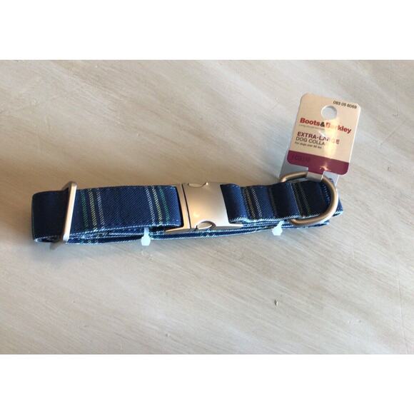 Boots & Barkley Dog Collar Xl Navy Blue Stripe 20-30" Fit Great Dane Bulldog New - Picture 7 of 8